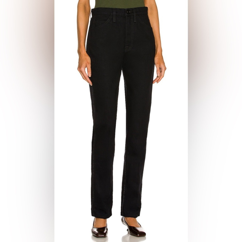 FRAME Noir Le Italien High Waist True Straight Leg Jeans Black Size 30 NWOT $338